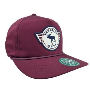 NEW Rangeley Maine Hat Cap Snapback Caddy Style Maroon‎ Legacy Brand